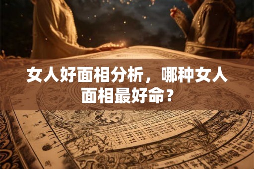 女人好面相分析，哪种女人面相最好命？