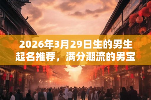2026年3月29日生的男生起名推荐，满分潮流的男宝宝名字