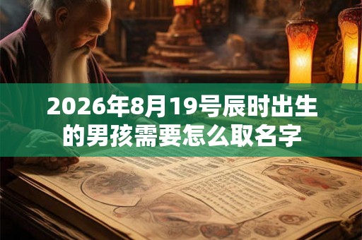 2026年8月19号辰时出生的男孩需要怎么取名字