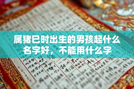 属猪巳时出生的男孩起什么名字好，不能用什么字