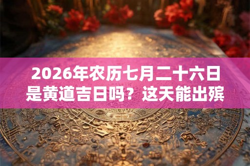 2026年农历七月二十六日是黄道吉日吗？这天能出殡吗？
