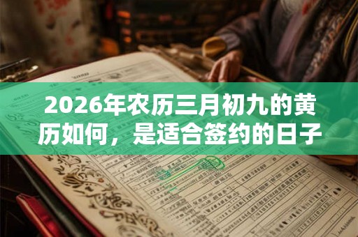 2026年农历三月初九的黄历如何，是适合签约的日子吗？