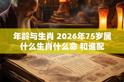 年龄与生肖 2026年75岁属什么生肖什么命 和谁配 年龄与生肖 2026年75岁属什么生肖什么命 和谁配
