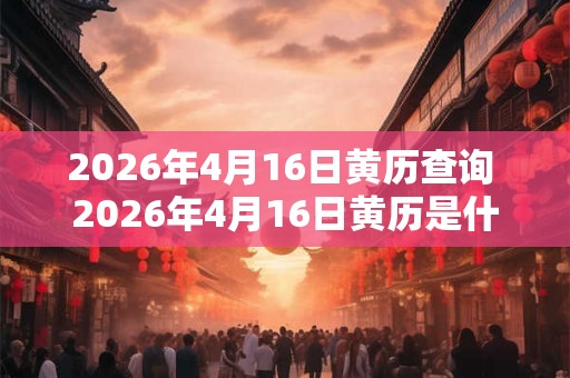 2026年4月16日黄历查询 2026年4月16日黄历是什么 2026年4月16日黄历查询 2026年4月16日黄历是什么
