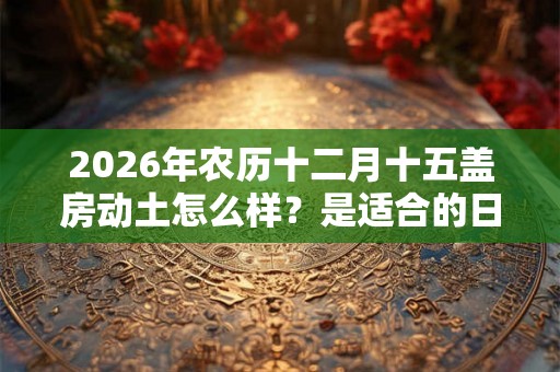 2026年农历十二月十五盖房动土怎么样？是适合的日子吗？