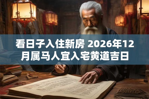 看日子入住新房 2026年12月属马人宜入宅黄道吉日