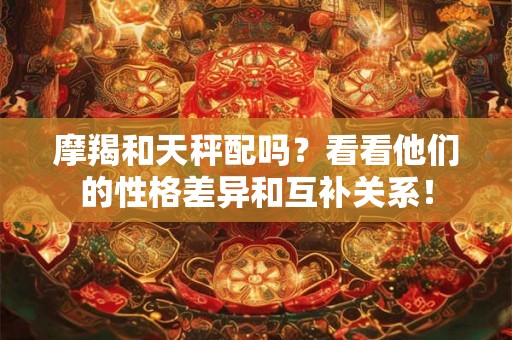 摩羯和天秤配吗？看看他们的性格差异和互补关系！