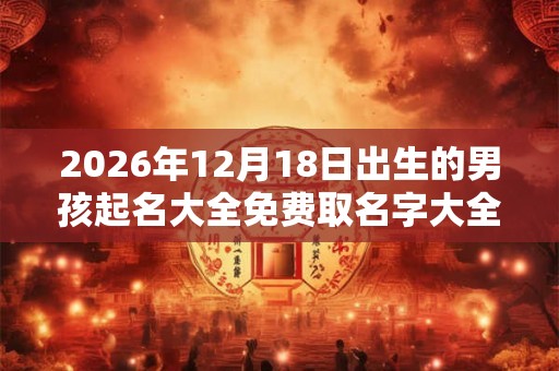 2026年12月18日出生的男孩起名大全免费取名字大全