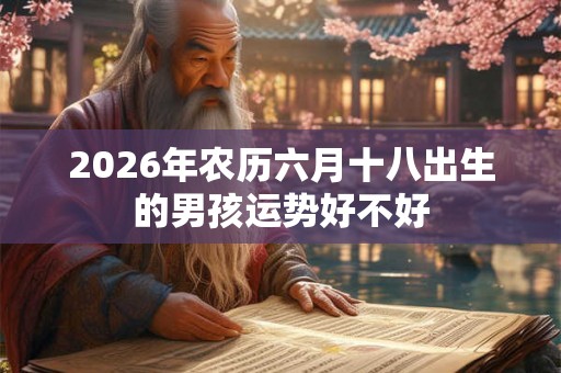 2026年农历六月十八出生的男孩运势好不好