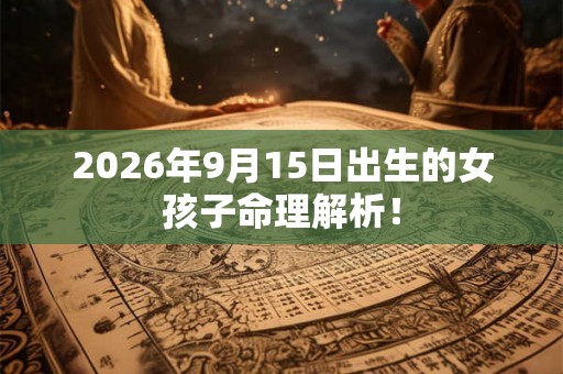 2026年9月15日出生的女孩子命理解析！