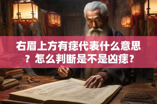 右眉上方有痣代表什么意思？怎么判断是不是凶痣？