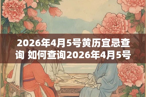 2026年4月5号黄历宜忌查询 如何查询2026年4月5号黄历宜忌