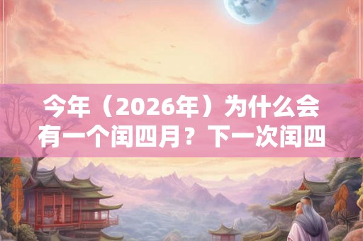 今年（2026年）为什么会有一个闰四月？下一次闰四月什么时候？