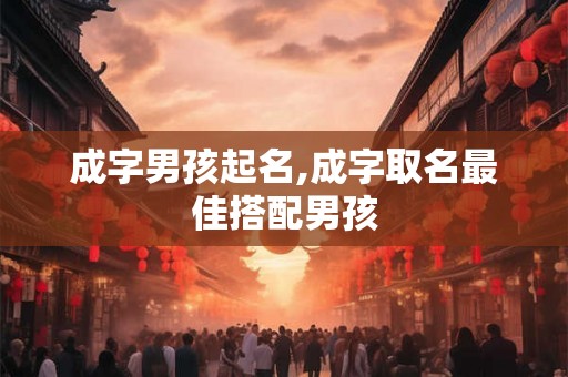 成字男孩起名,成字取名最佳搭配男孩