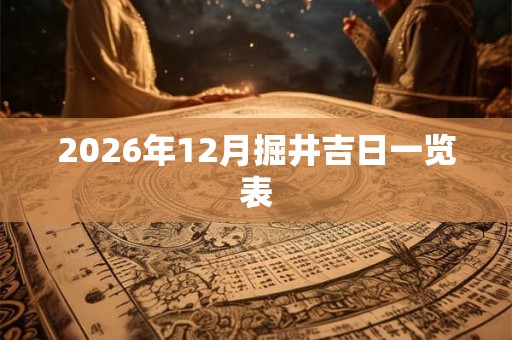 2026年12月掘井吉日一览表