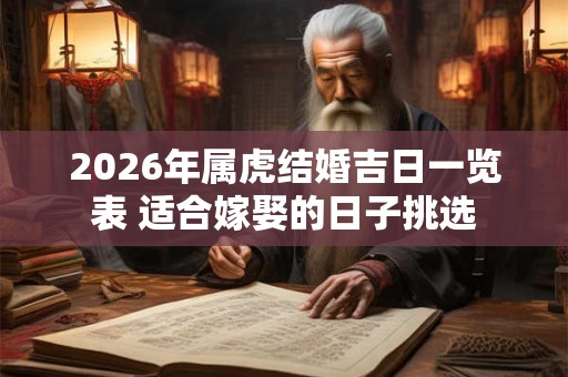 2026年属虎结婚吉日一览表 适合嫁娶的日子挑选