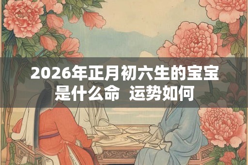 2026年正月初六生的宝宝是什么命  运势如何