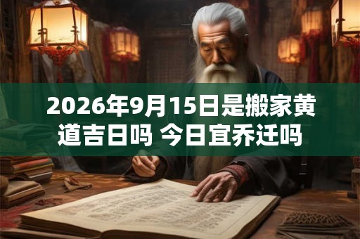 2026年9月15日是搬家黄道吉日吗 今日宜乔迁吗