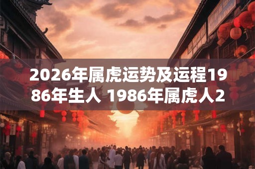 2026年属虎运势及运程1986年生人 1986年属虎人2026年运势如何