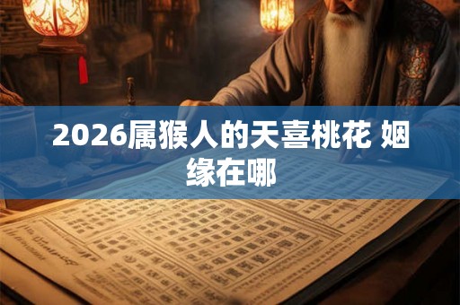 2026属猴人的天喜桃花 姻缘在哪