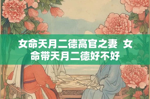 女命天月二德高官之妻  女命带天月二德好不好