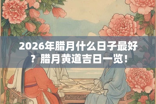 2026年腊月什么日子最好？腊月黄道吉日一览！
