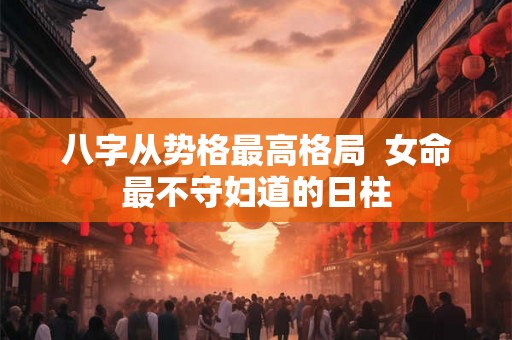 八字从势格最高格局  女命最不守妇道的日柱