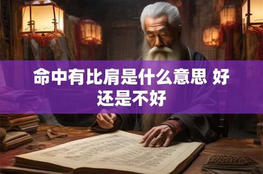 命中有比肩是什么意思 好还是不好
