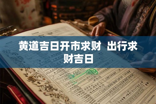 黄道吉日开市求财  出行求财吉日