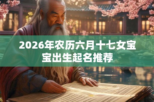 2026年农历六月十七女宝宝出生起名推荐
