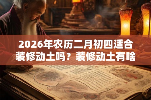 2026年农历二月初四适合装修动土吗？装修动土有啥讲究？