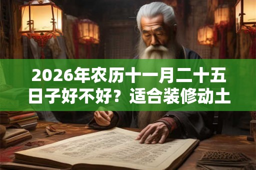 2026年农历十一月二十五日子好不好？适合装修动土吗？