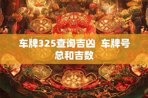 车牌325查询吉凶  车牌号总和吉数