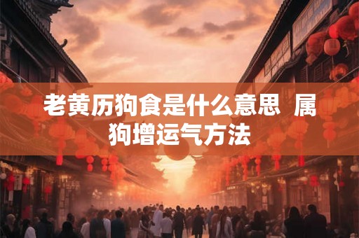 老黄历狗食是什么意思  属狗增运气方法