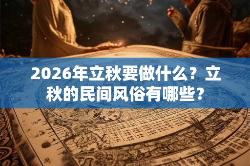 2026年立秋要做什么？立秋的民间风俗有哪些？