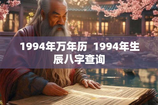 1994年万年历  1994年生辰八字查询