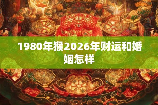 1980年猴2026年财运和婚姻怎样 1980年猴2026年财运和婚姻怎样