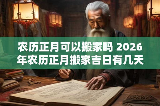 农历正月可以搬家吗 2026年农历正月搬家吉日有几天