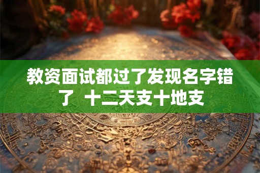 教资面试都过了发现名字错了  十二天支十地支
