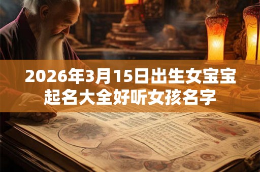 2026年3月15日出生女宝宝起名大全好听女孩名字 2026年3月15日出生女宝宝起名大全好听女孩名字