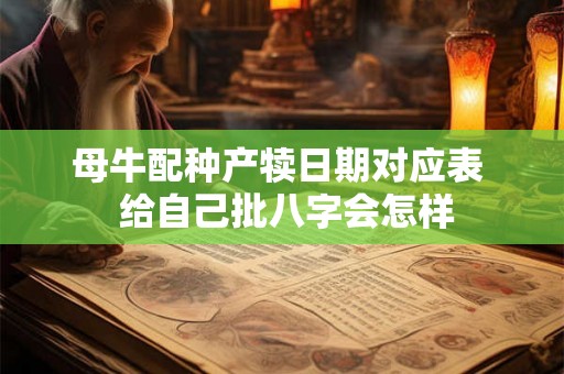 母牛配种产犊日期对应表  给自己批八字会怎样