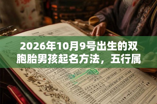 2026年10月9号出生的双胞胎男孩起名方法，五行属什么