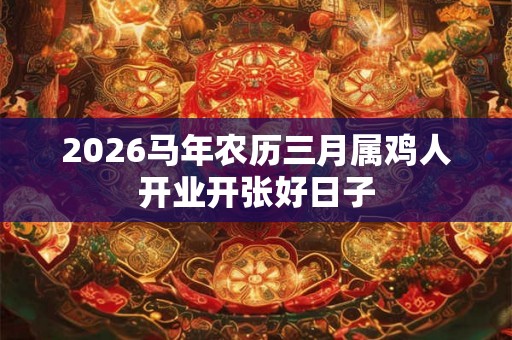 2026马年农历三月属鸡人开业开张好日子