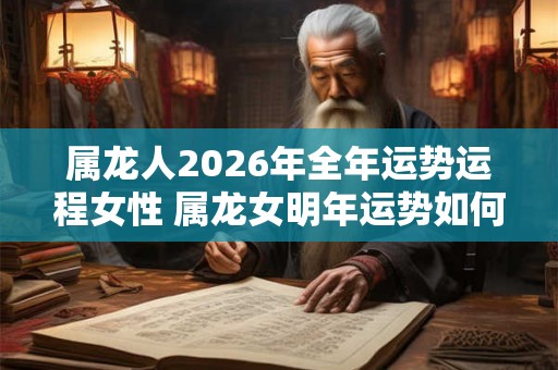属龙人2026年全年运势运程女性 属龙女明年运势如何 属龙人2026年全年运势运程女性 属龙女明年运势如何