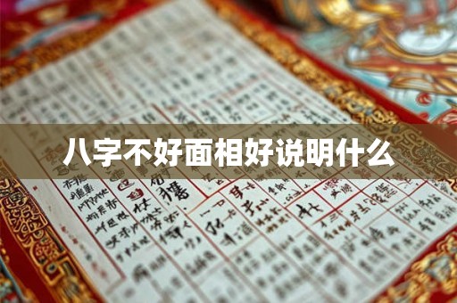 八字不好面相好说明什么