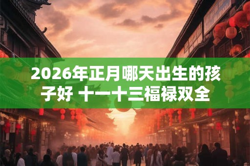 2026年正月哪天出生的孩子好 十一十三福禄双全 2026年正月哪天出生的孩子好 十一十三福禄双全