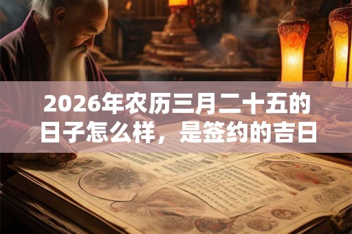 2026年农历三月二十五的日子怎么样，是签约的吉日吗？