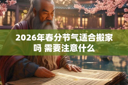 2026年春分节气适合搬家吗 需要注意什么
