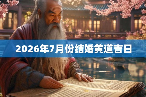 2026年7月份结婚黄道吉日 2026年7月份结婚黄道吉日