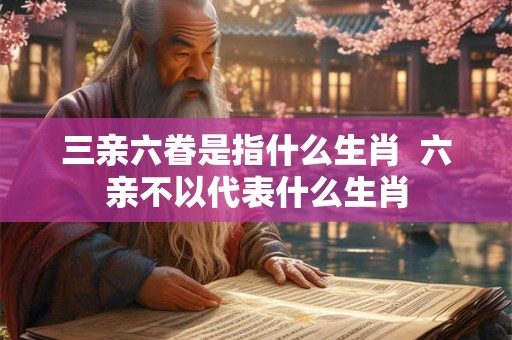 三亲六眷是指什么生肖  六亲不以代表什么生肖
